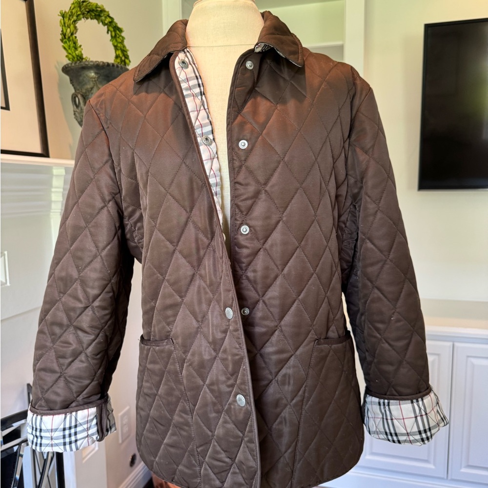 Petite Sophisticate Quilted Brown Puffer Jacket